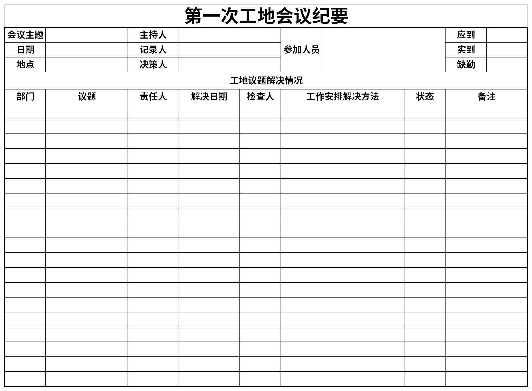 第一次工地会议纪要截图