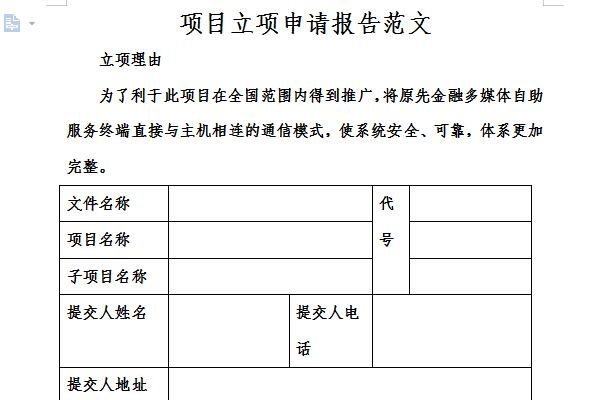 项目可研报告范文截图