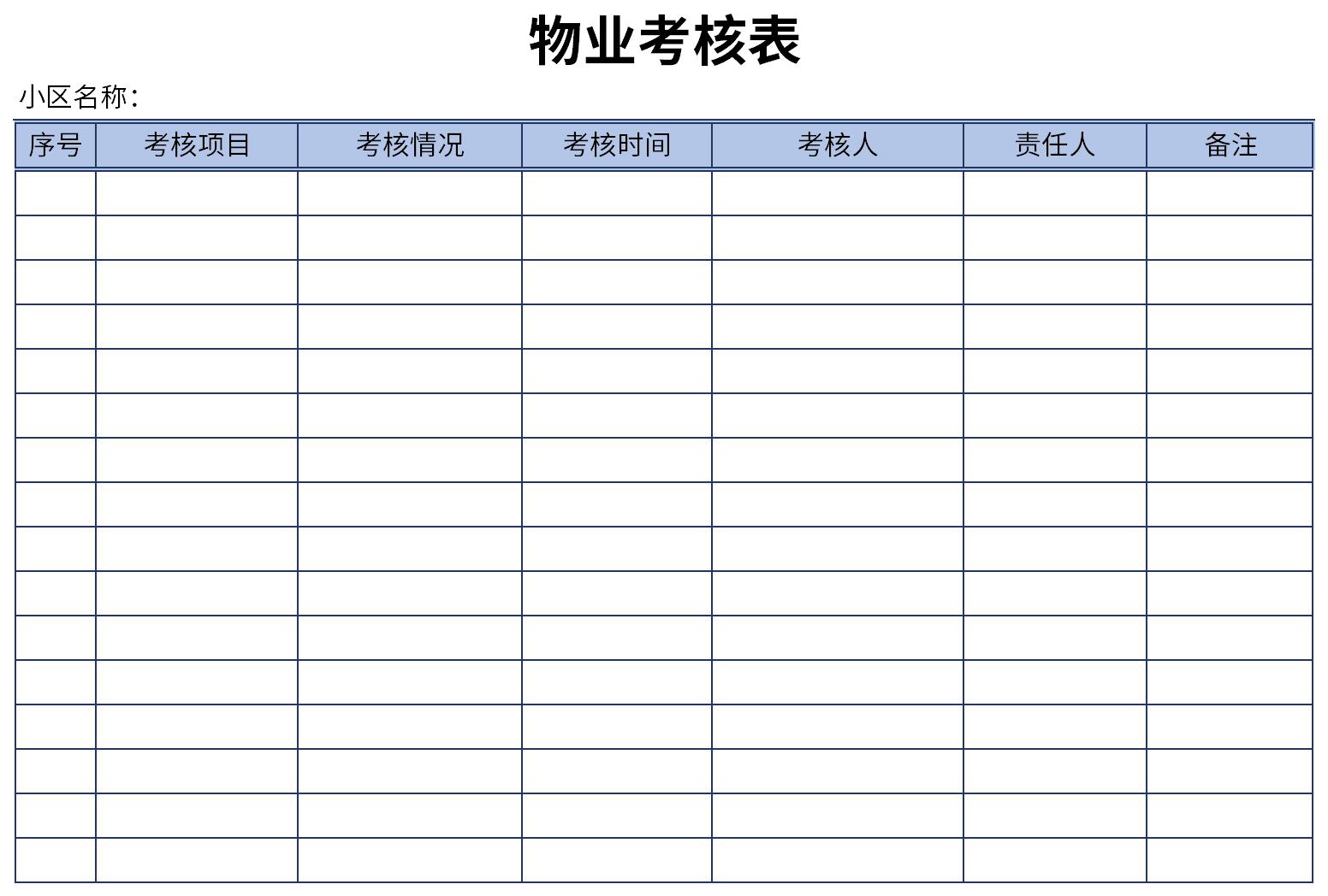 物业绩效考核表截图