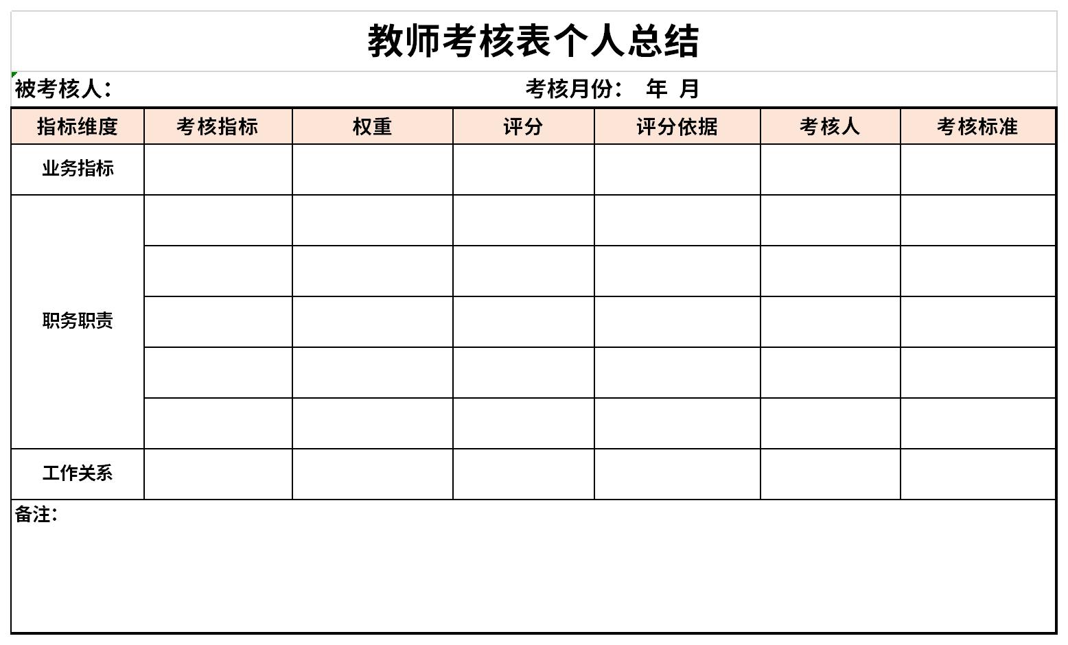 教师年度考核表个人总结截图