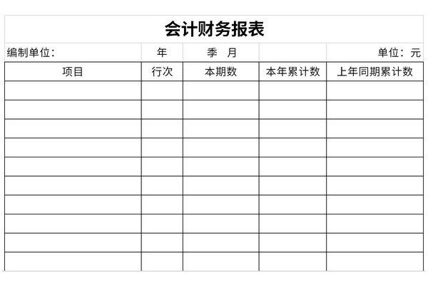 会计财务报表截图