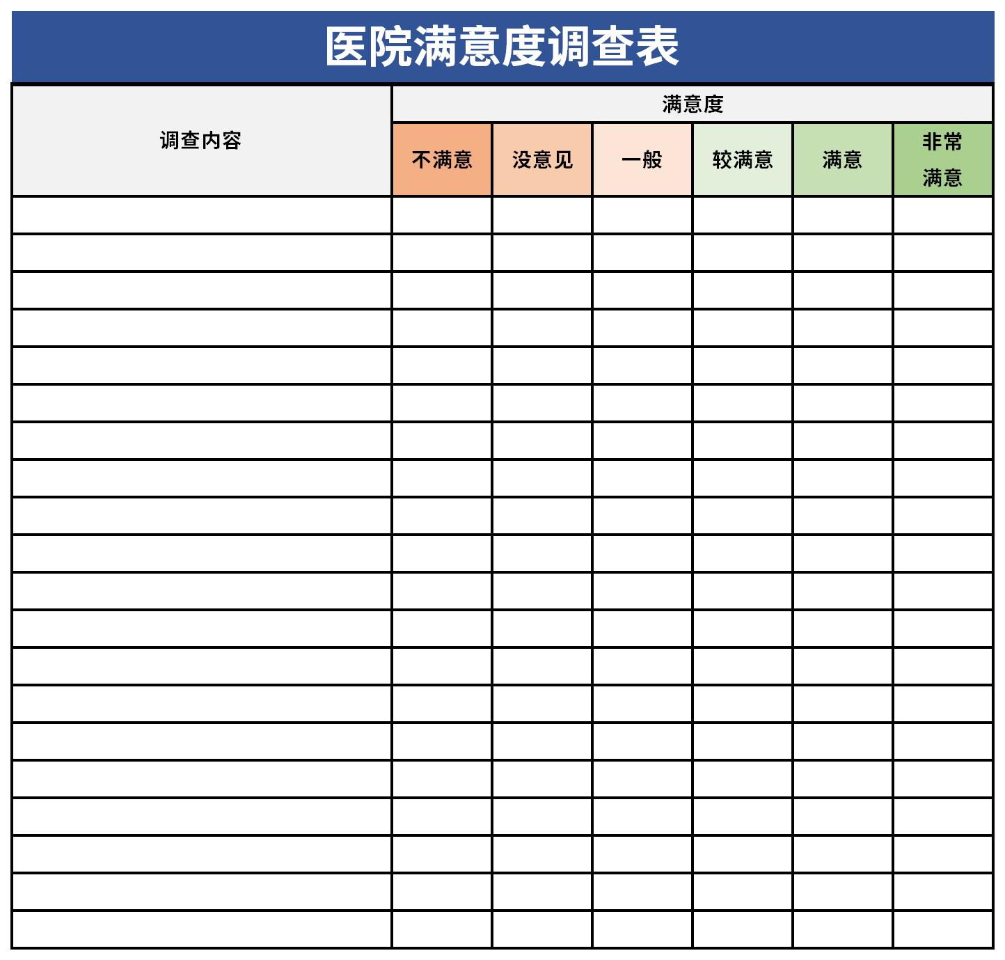 医院患者满意度调查表截图