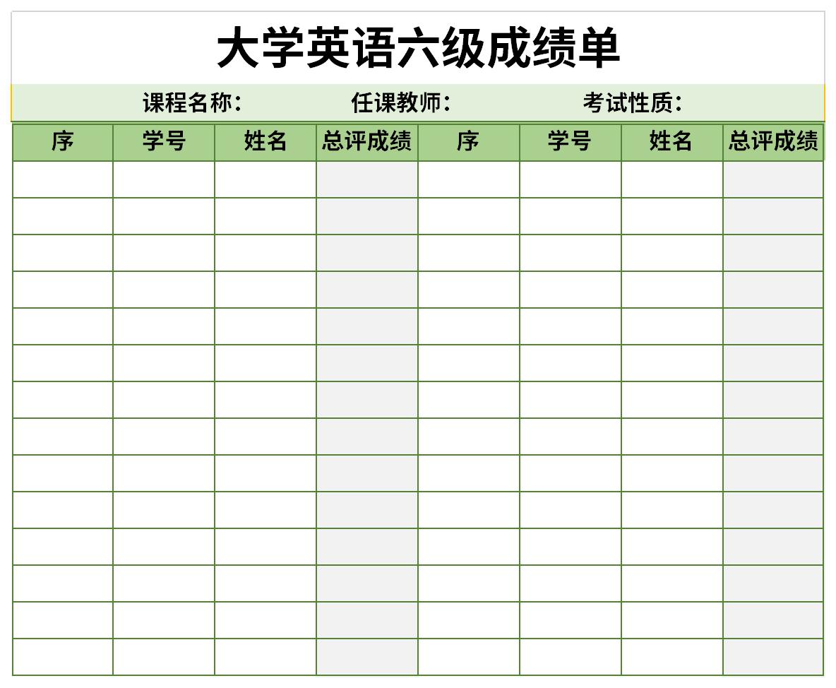 6级成绩单截图