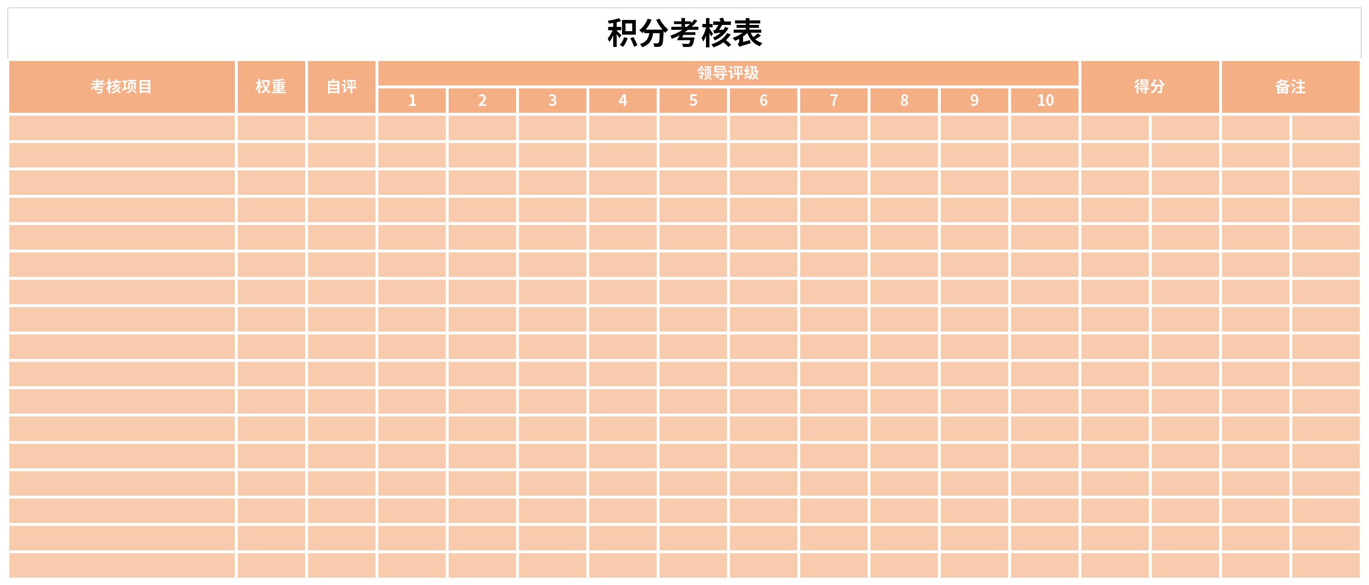 积分考核表截图