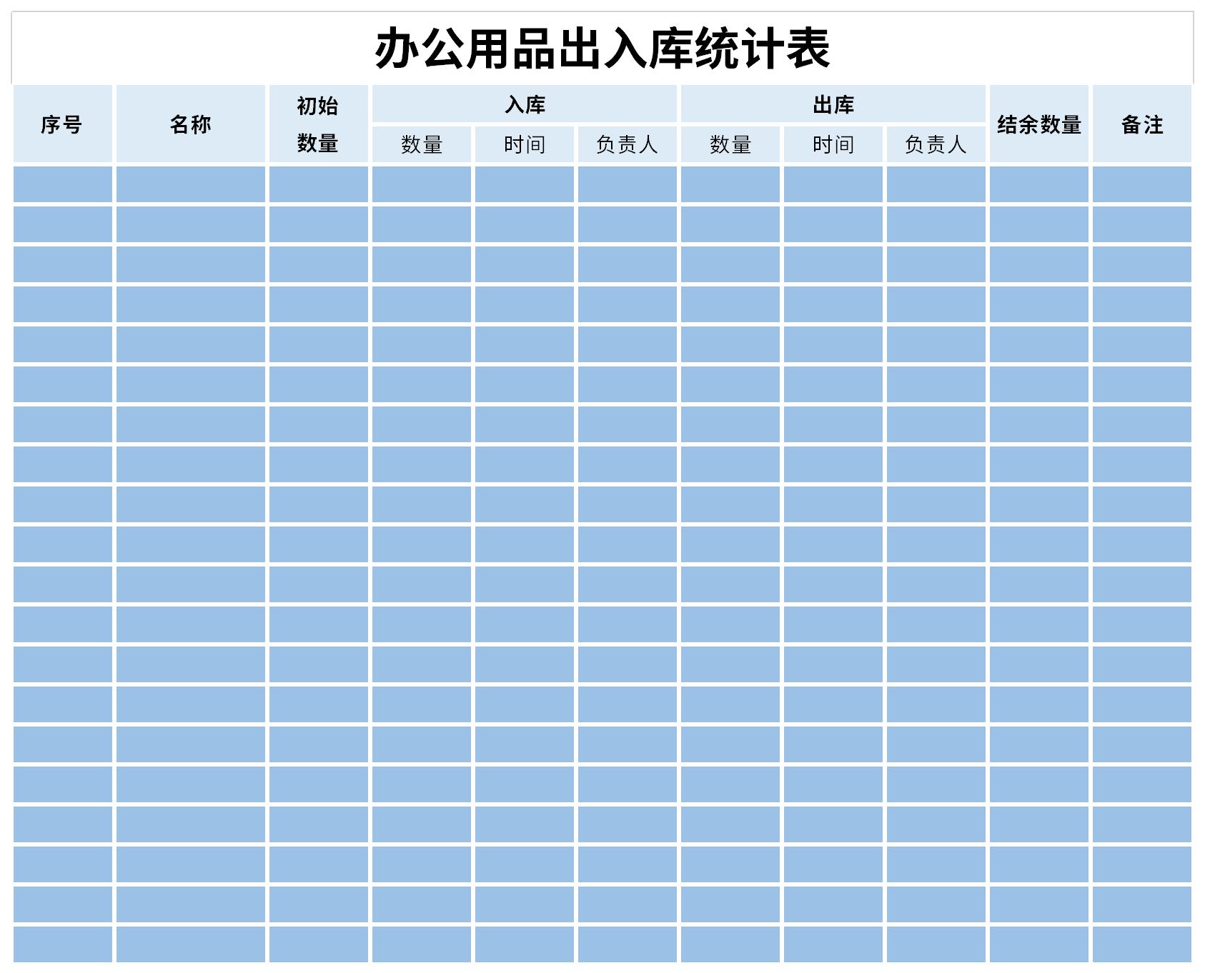 办公用品出入库统计表截图