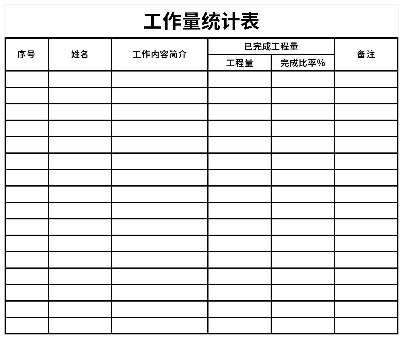 工作量统计表截图