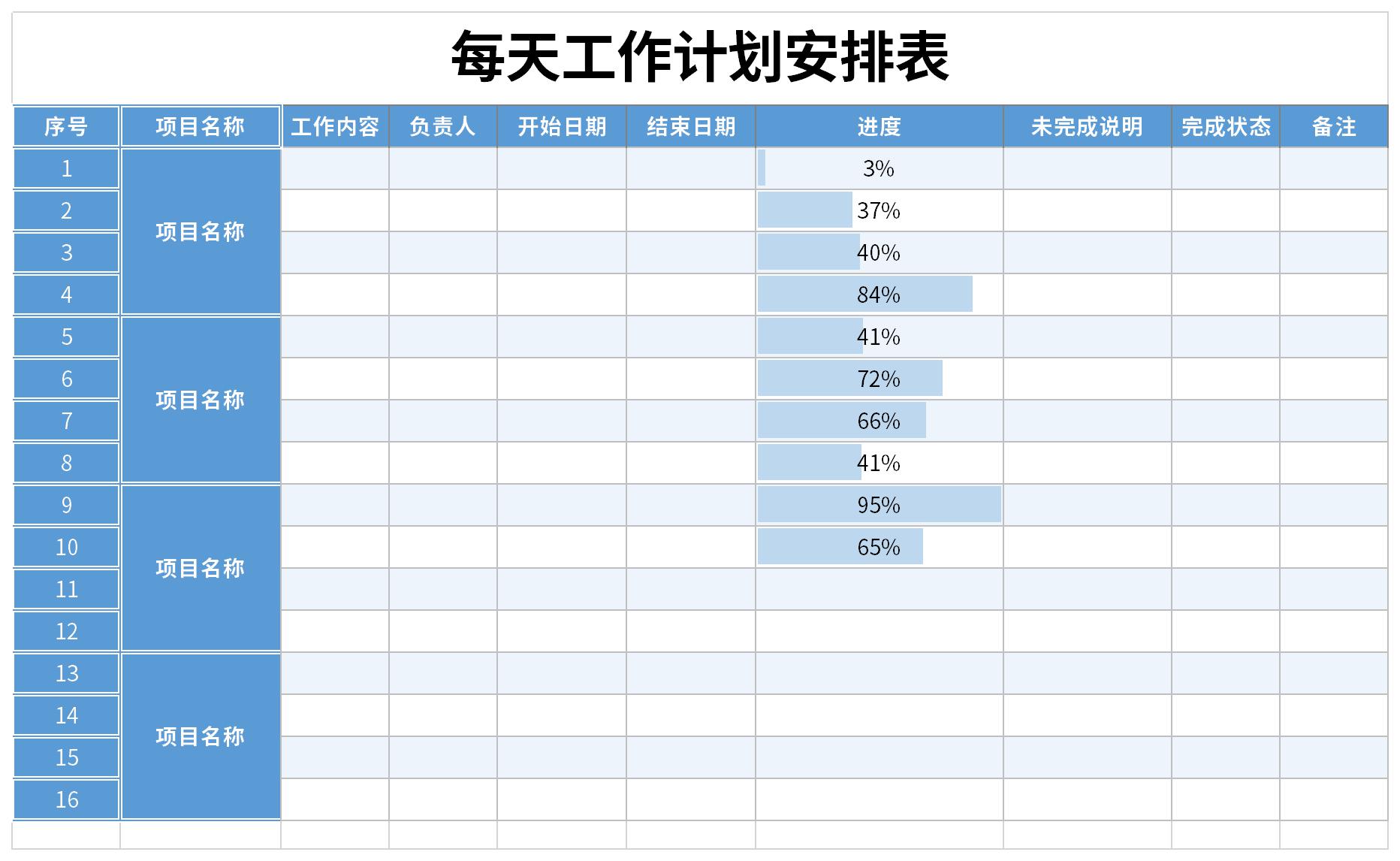 每天工作计划安排表截图