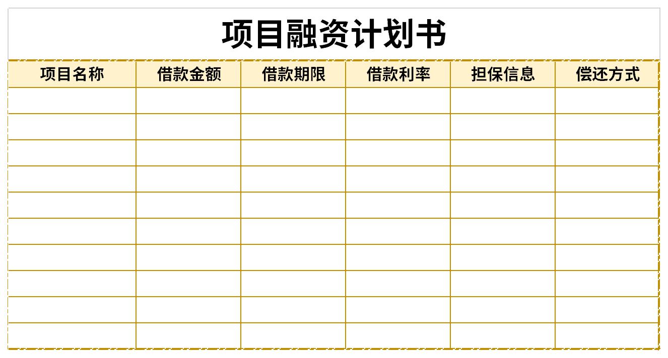 项目融资计划书截图