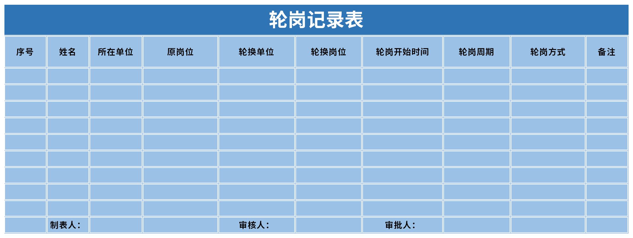 轮岗记录表截图