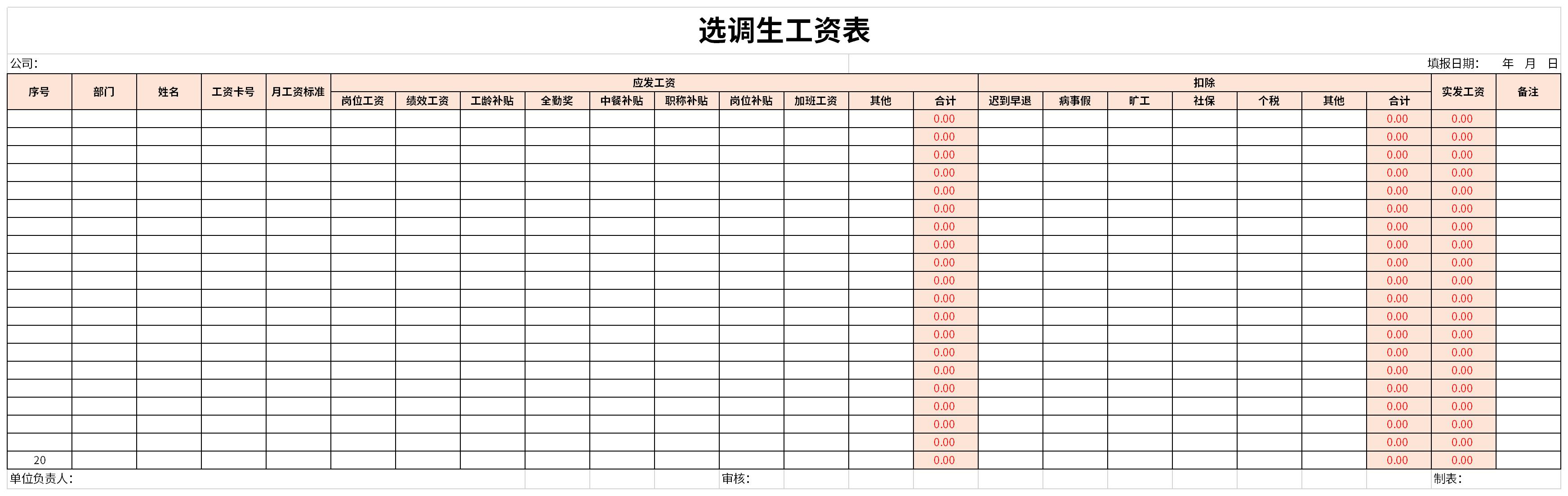 选调生工资表截图