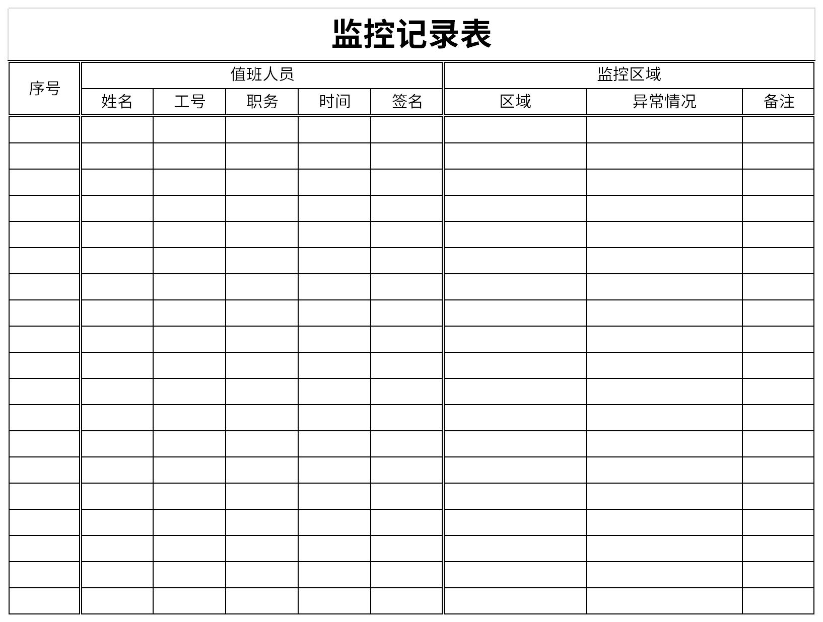 监控巡查记录表截图