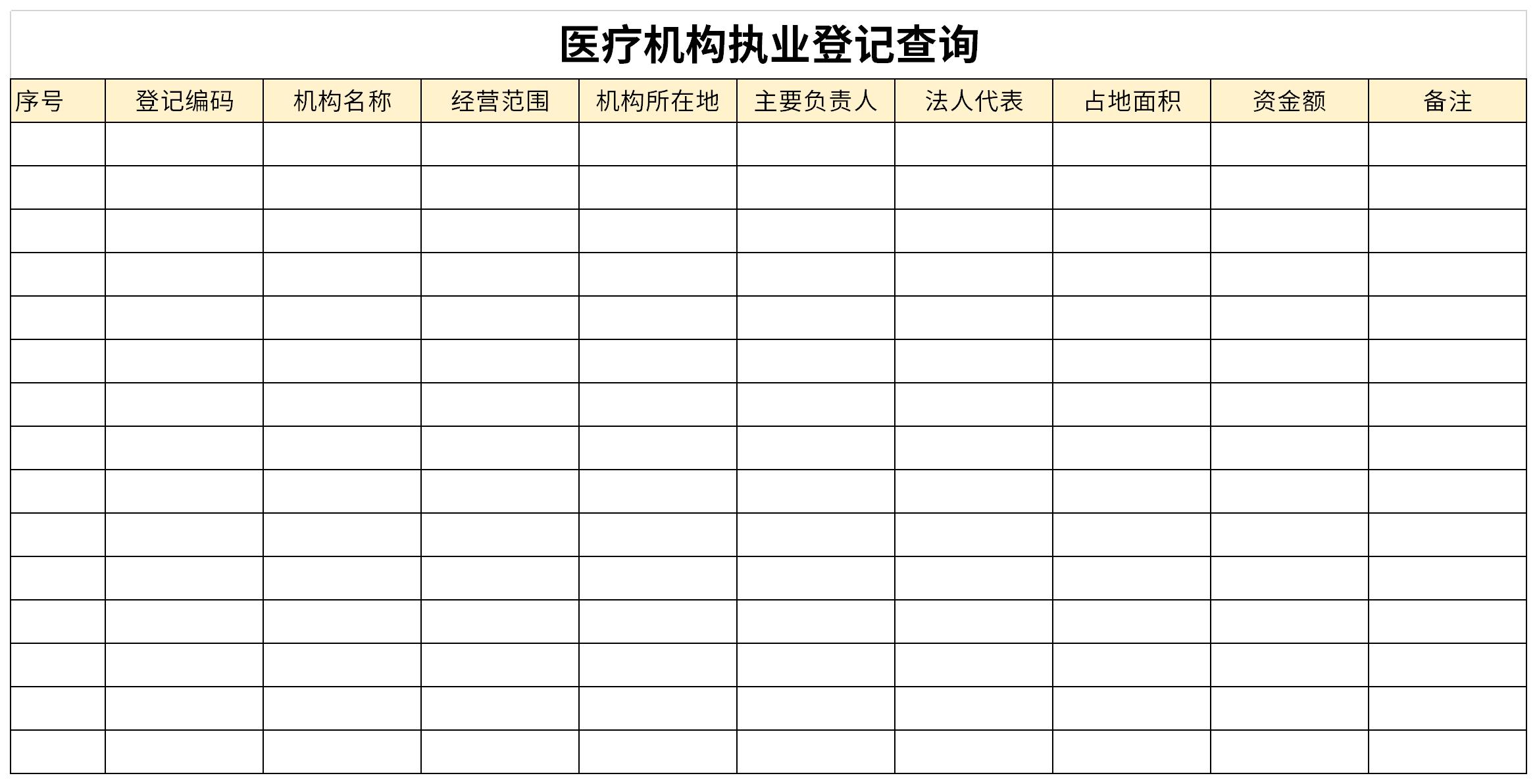 医疗机构执业登记查询截图