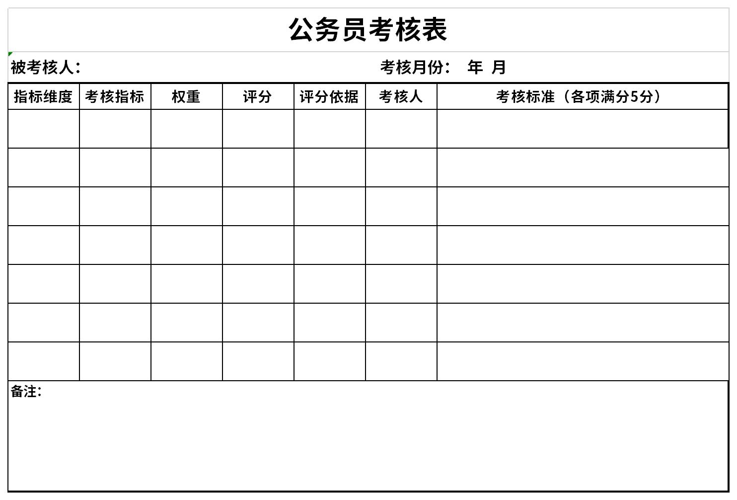 公务员年度考核表个人总结截图