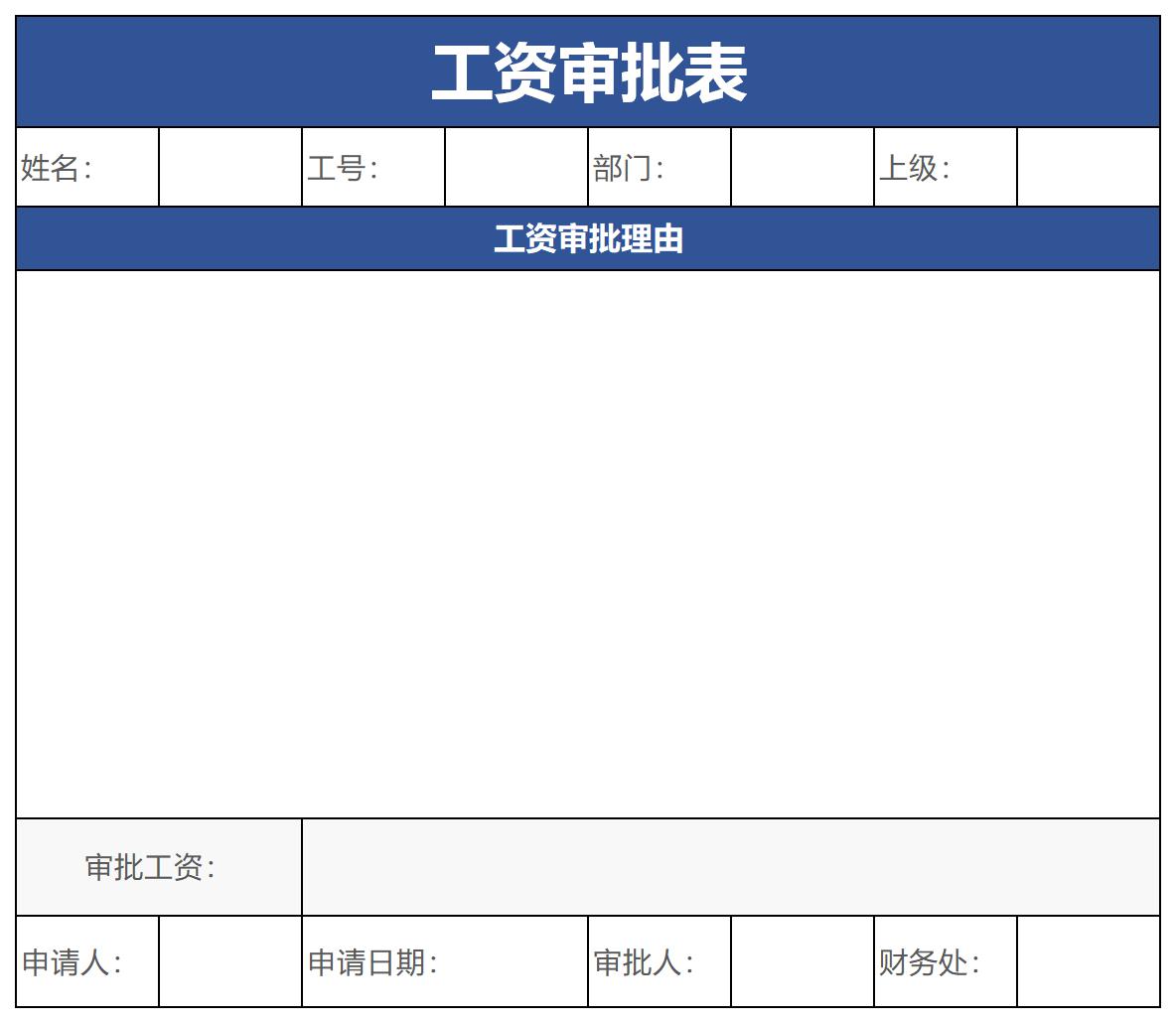 工资审批表截图