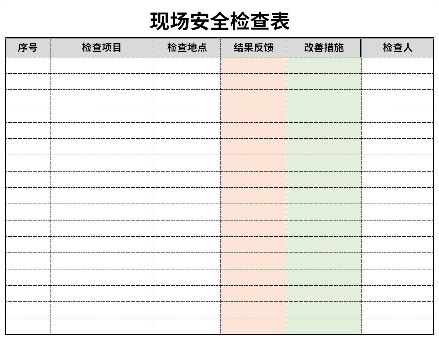 现场安全检查表截图