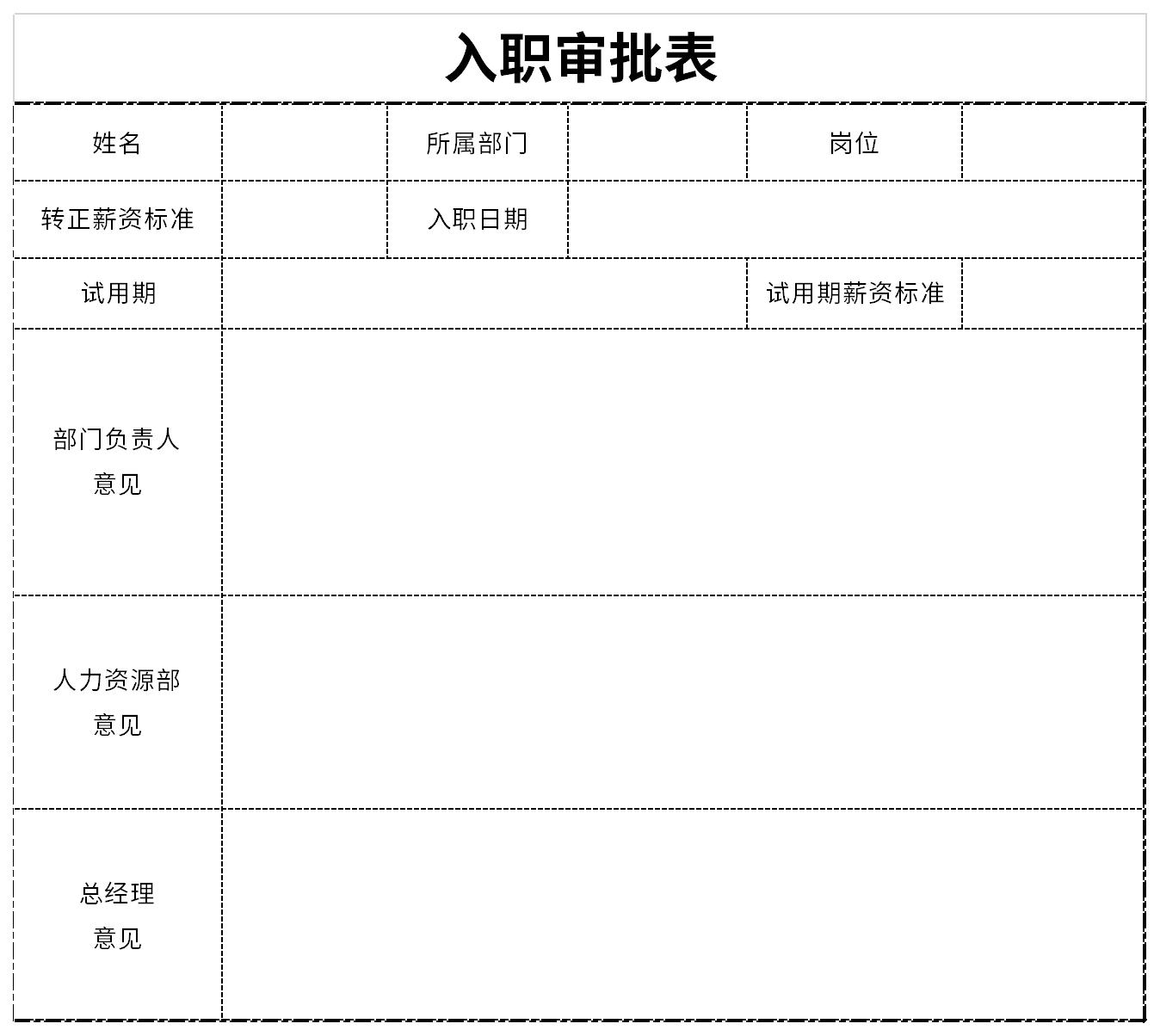 入职审批表截图