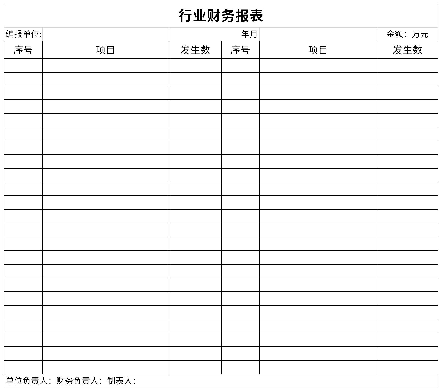 企业财务报表截图