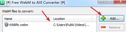 Free WebM to AVI Converter截图