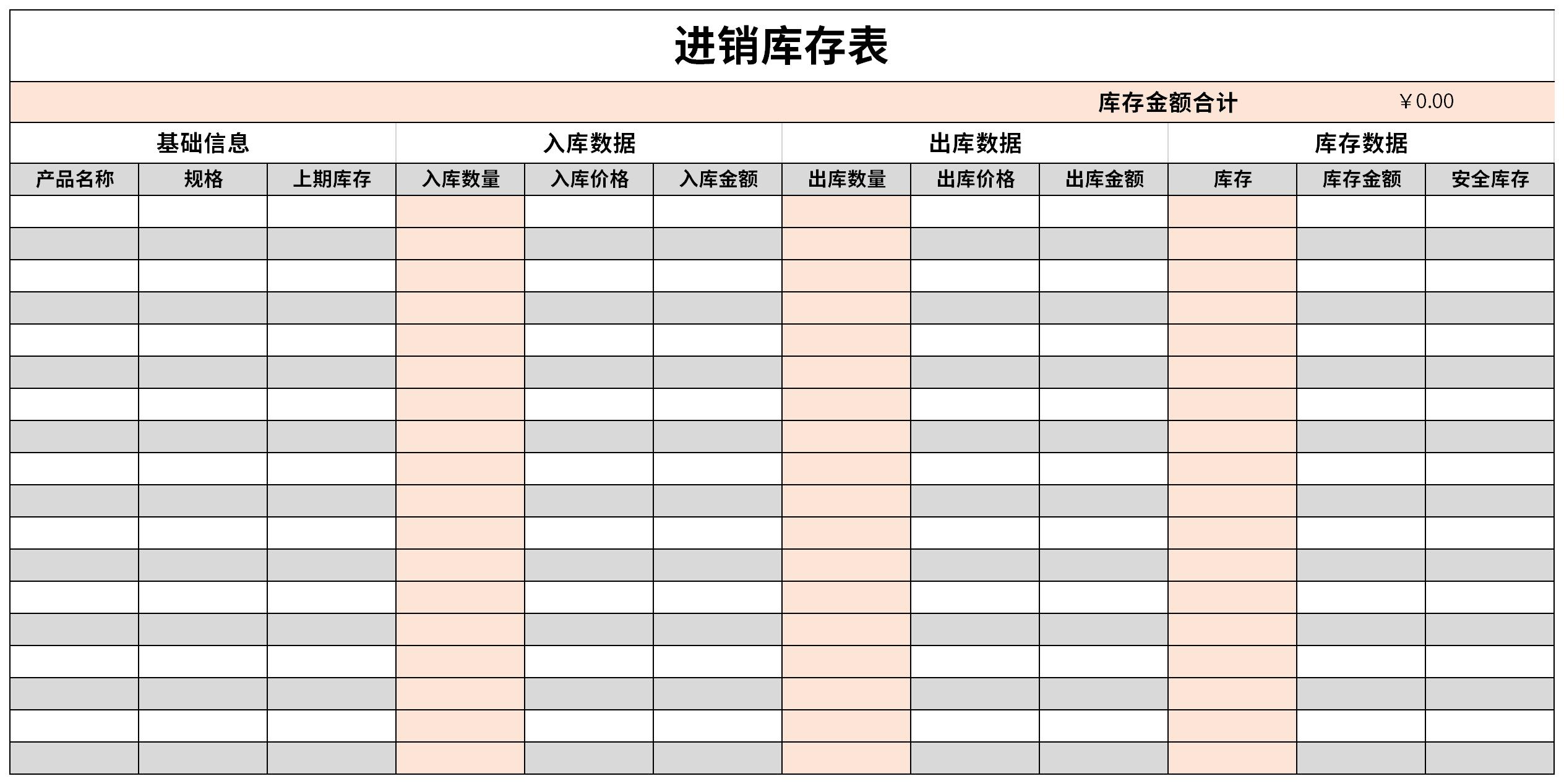 进销库存表截图