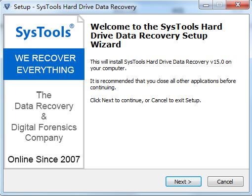 SysTools Hard Drive Data Recovery截图