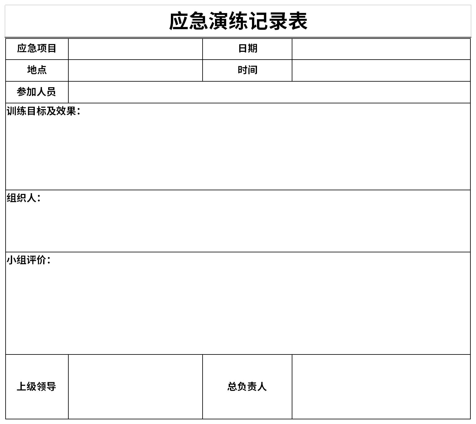 应急演练记录表截图