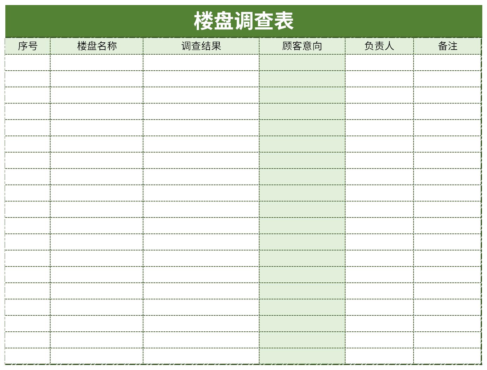 楼盘调查表截图