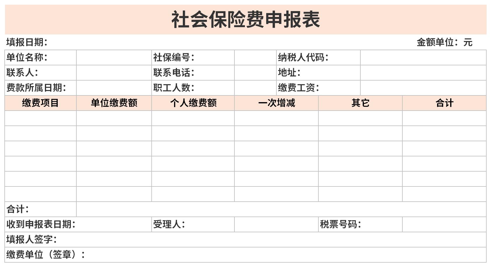 社会保险费明细申报表截图