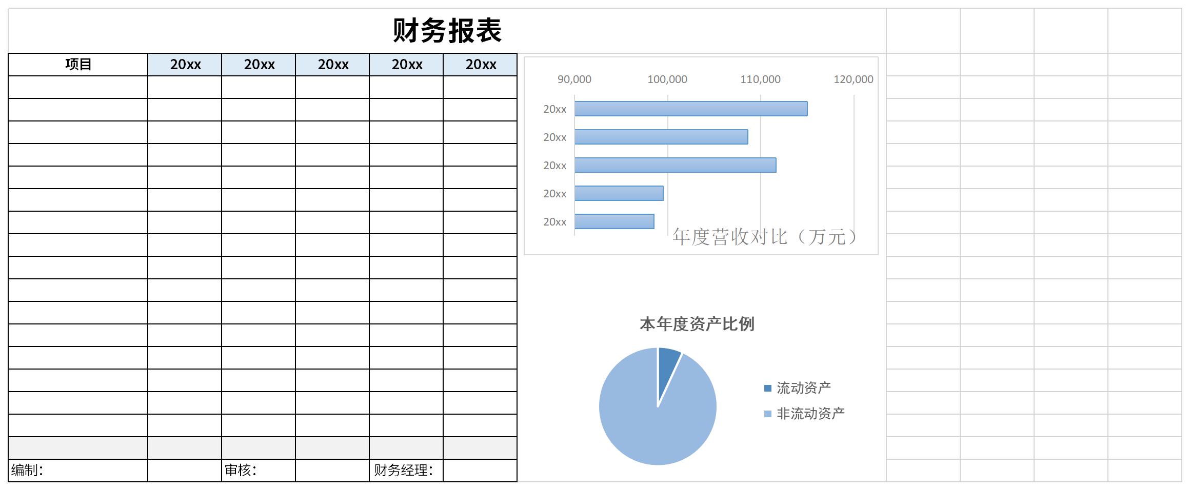 公司财务报表模板截图