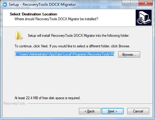 RecoveryTools DOCX Migrator截图