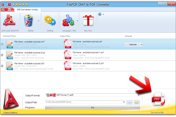 FoxPDF DWF to PDF Converter截图