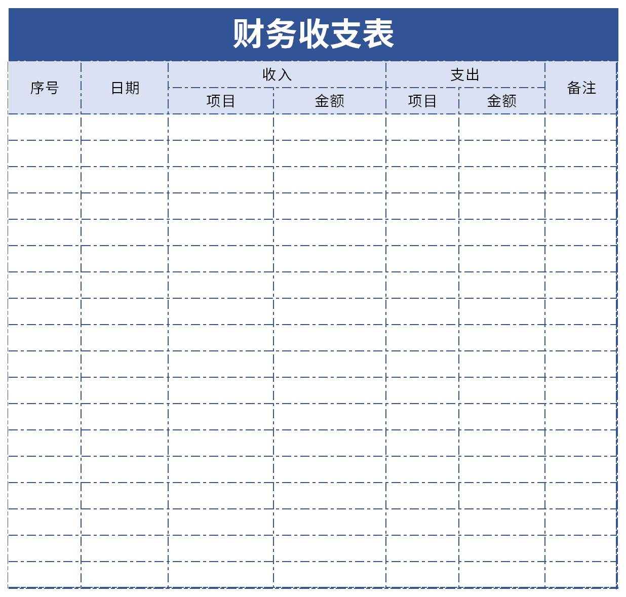 财务收支平衡表模板截图