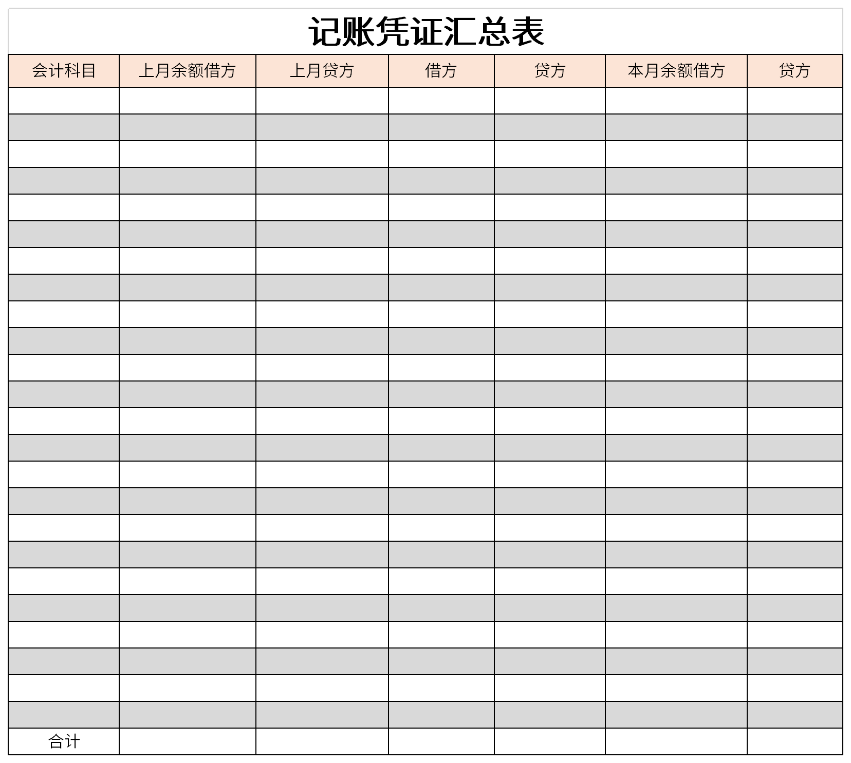 记账凭证汇总表截图