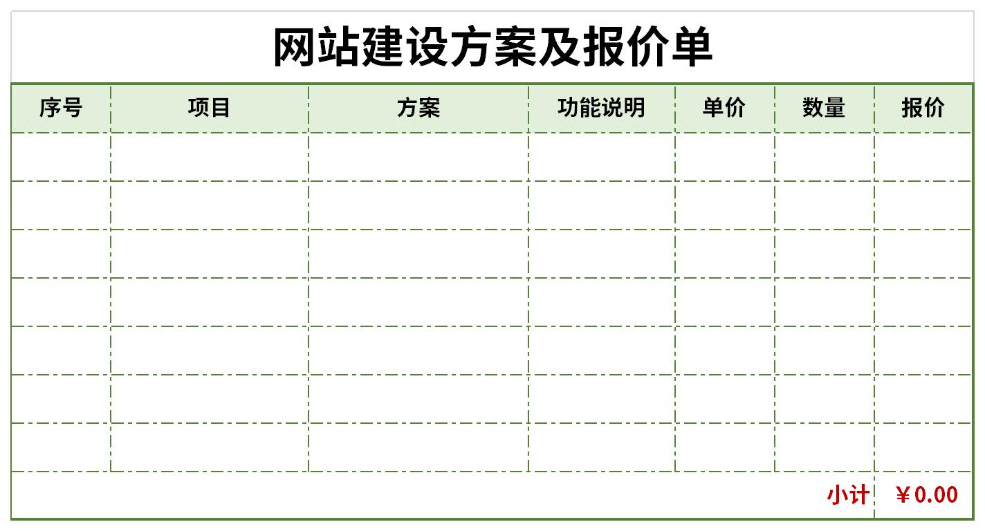 网站建设方案及报价单截图