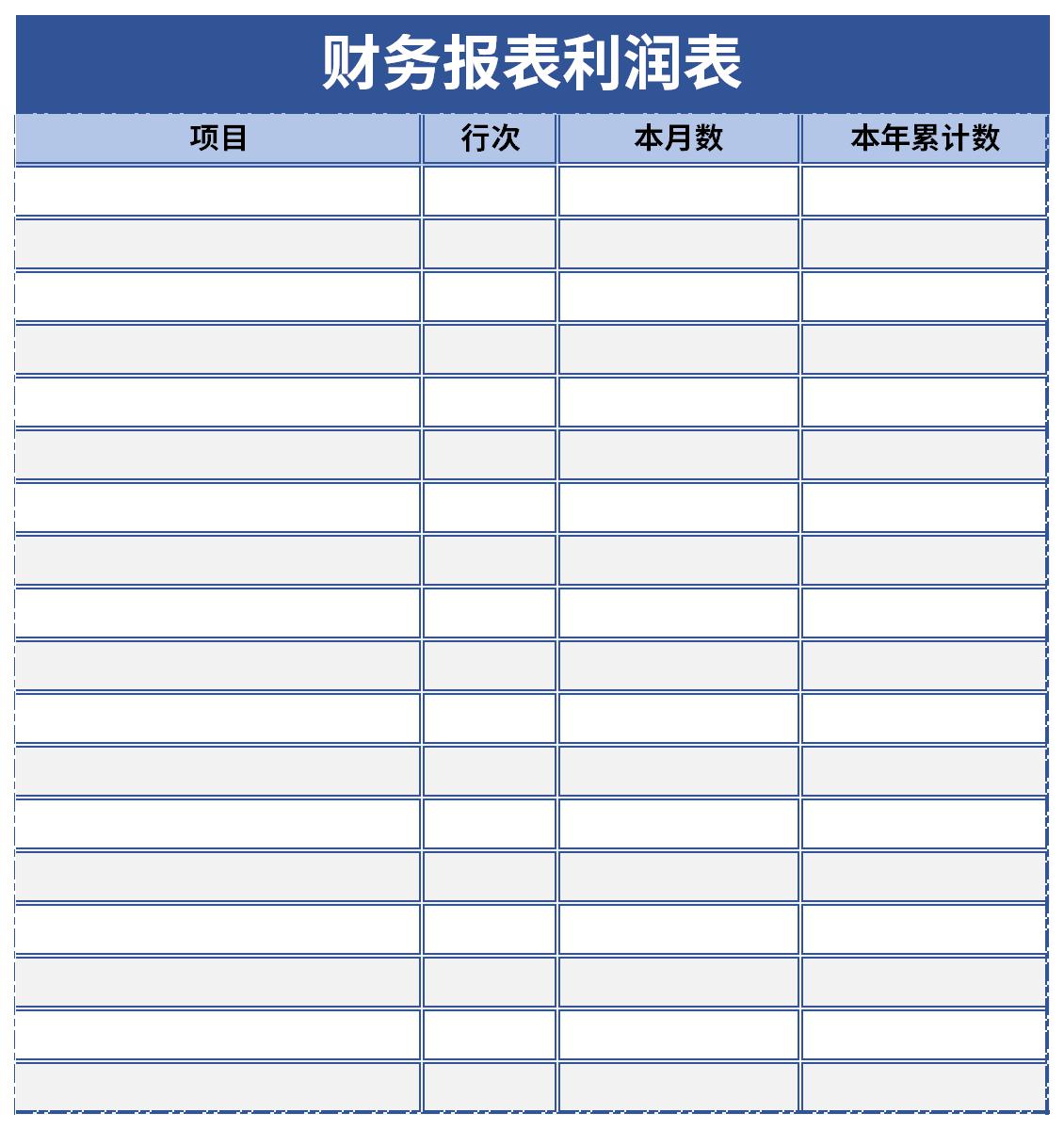 财务报表利润表截图