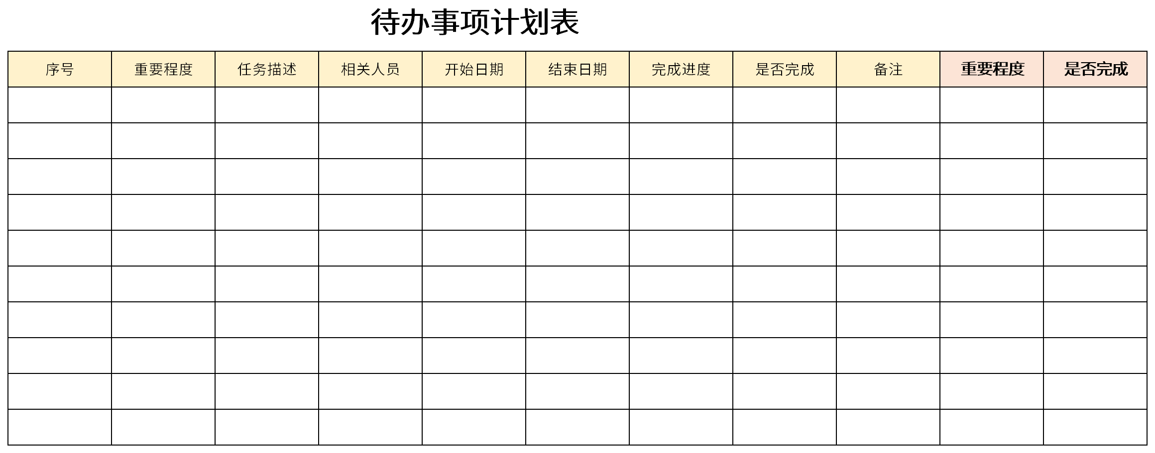 待办事项计划表截图