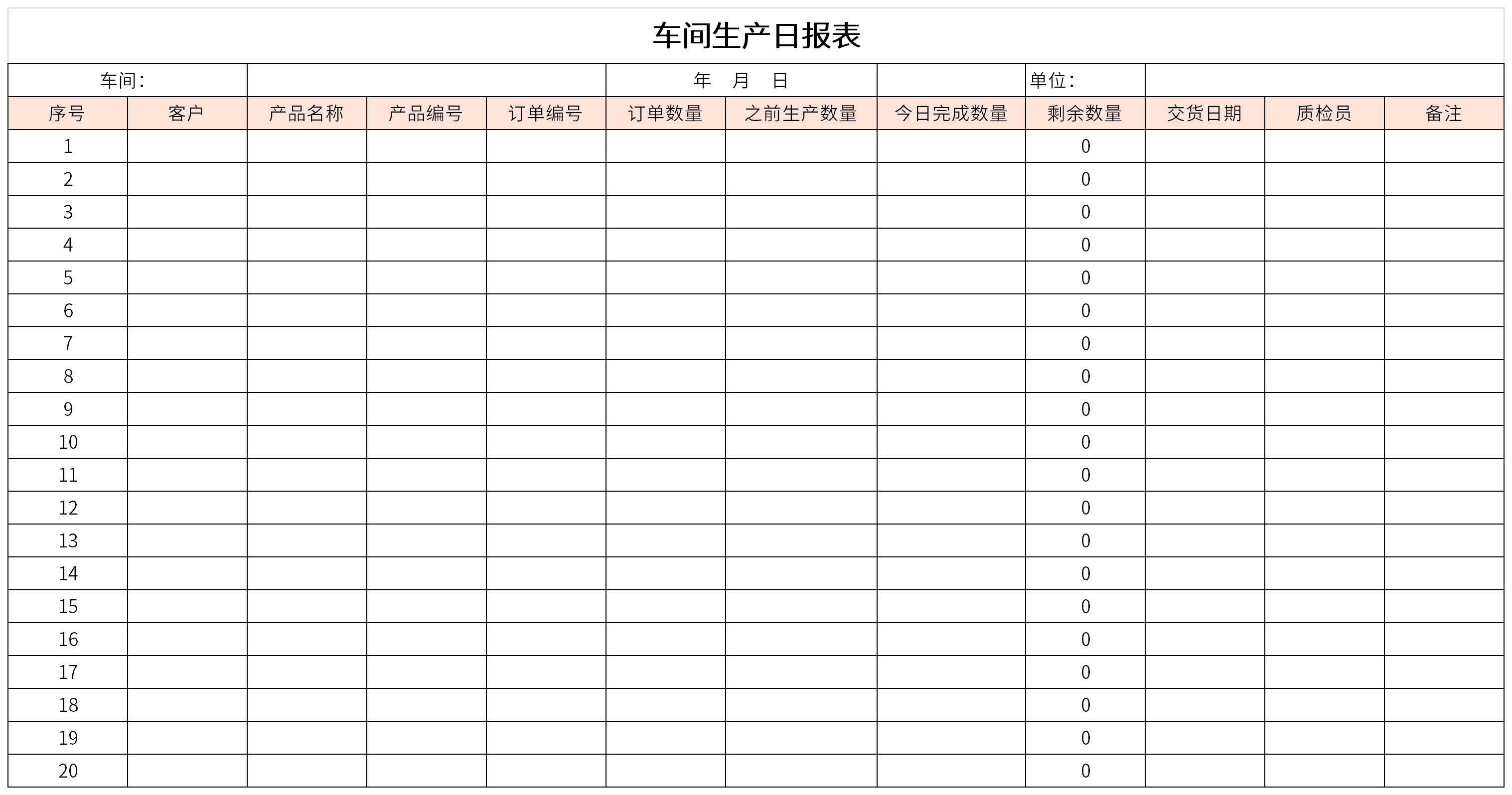 车间生产日报表截图