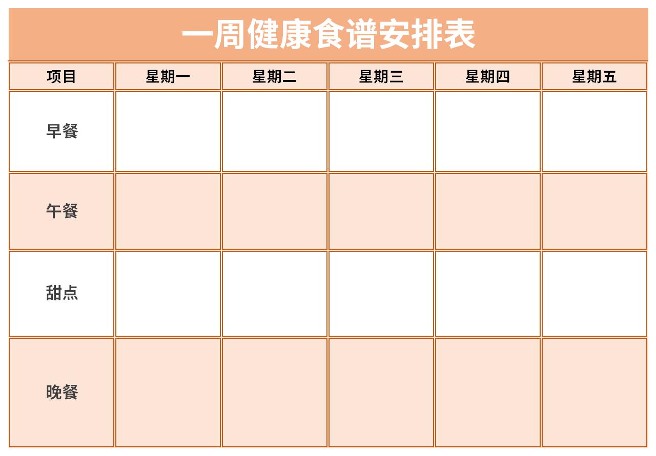 一周健康食谱安排表截图