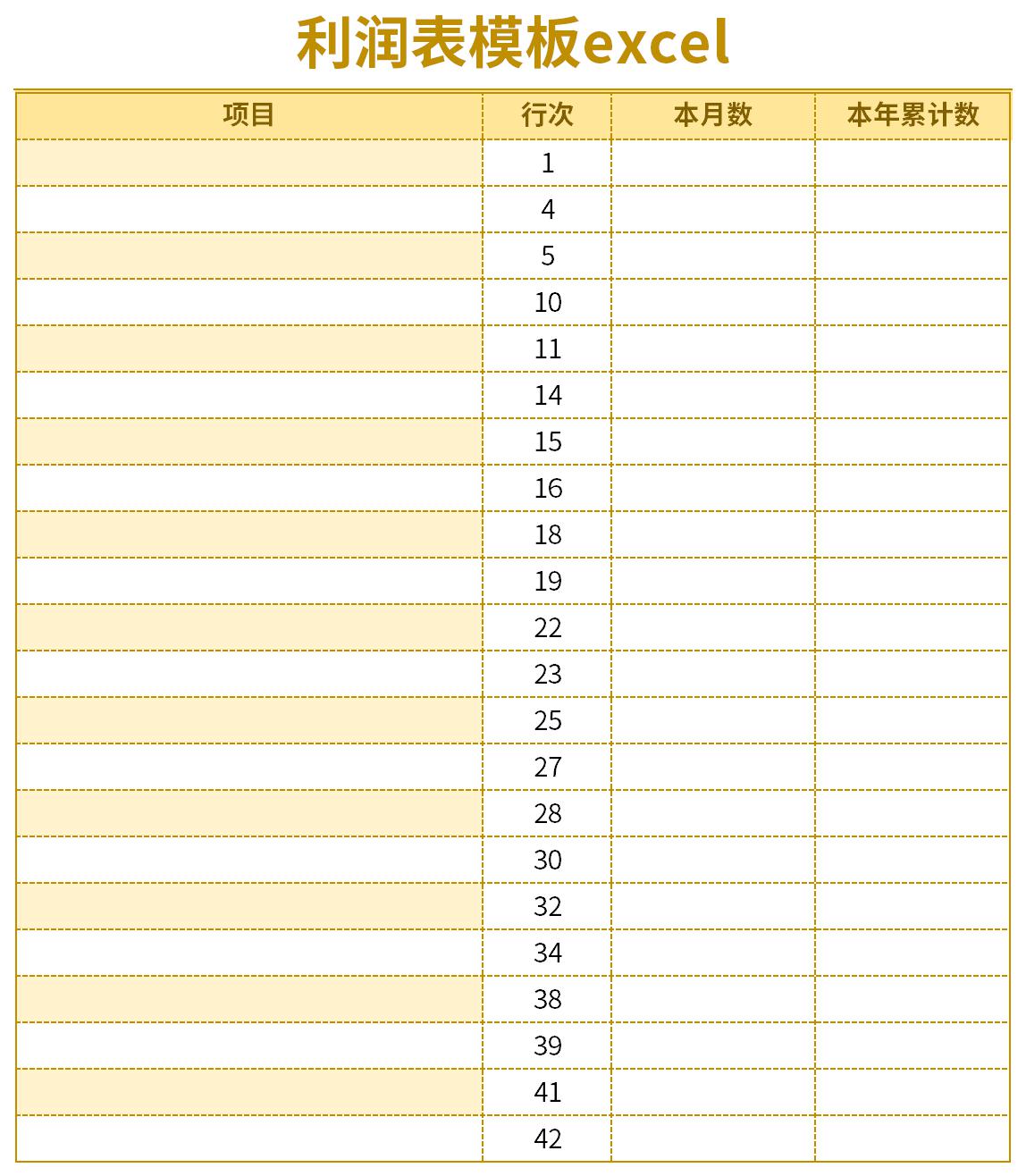 利润表模板excel截图