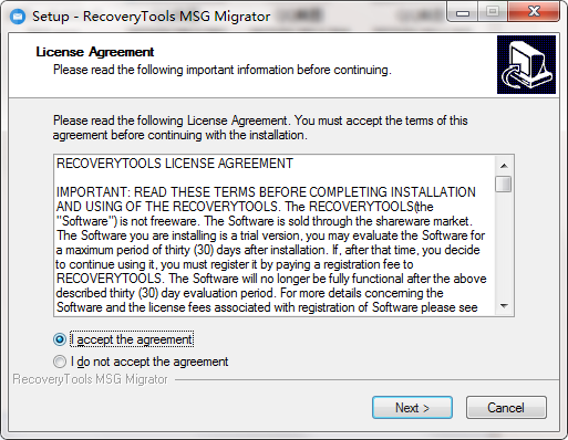 RecoveryTools MSG Migrator截图