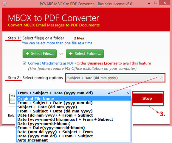 PCVARE MBOX to PDF Converter截图