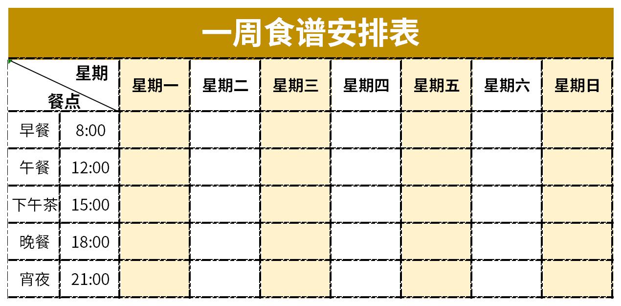 一周食谱安排表截图