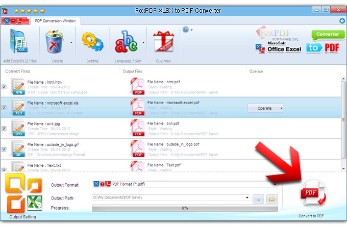 FoxPDF XLSX to PDF Converter截图