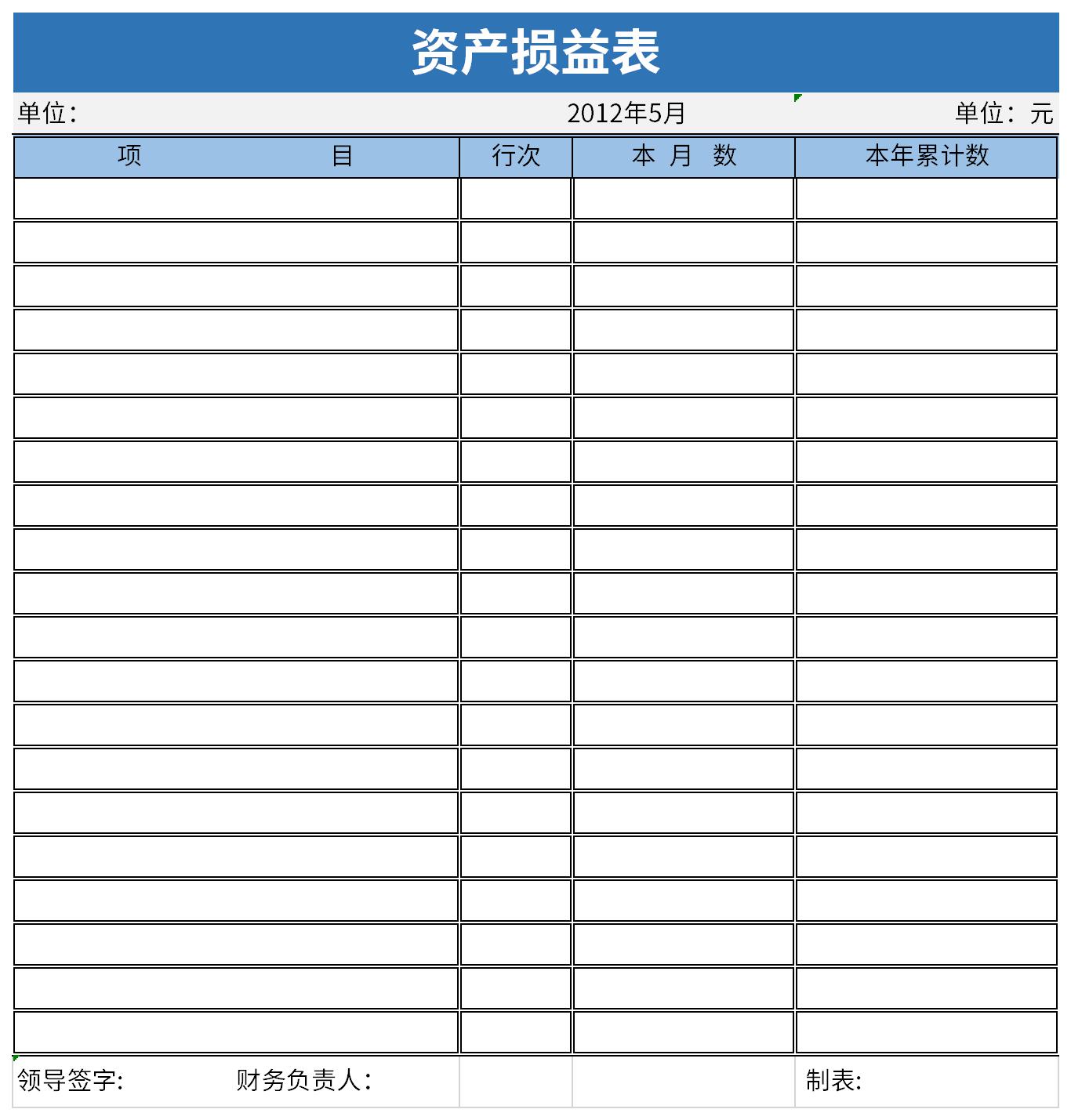 资产损益表截图