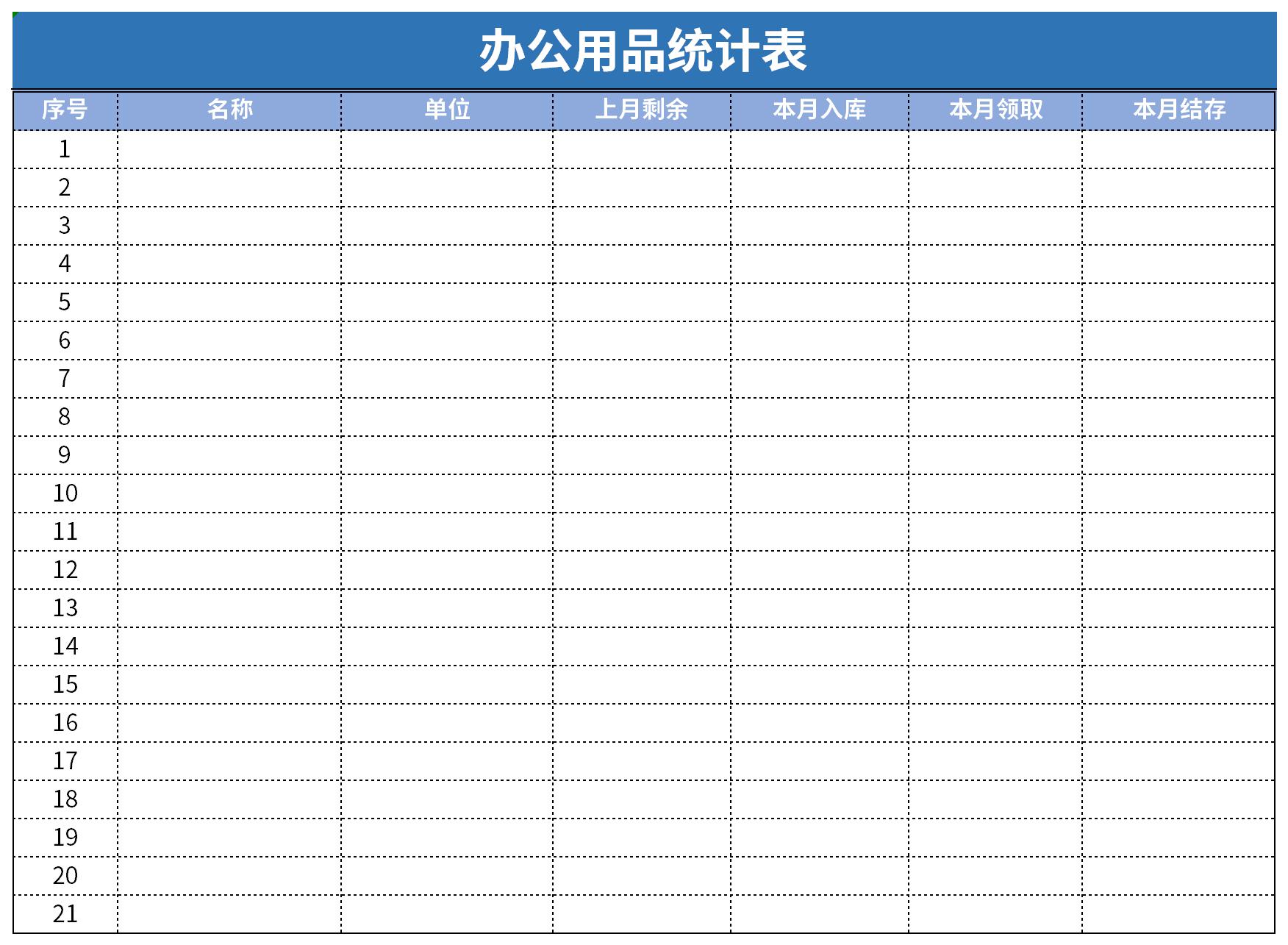 最新办公用品明细表截图