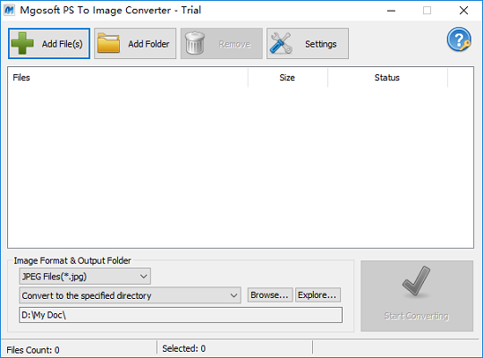 Mgosoft PS To Image Converter截图