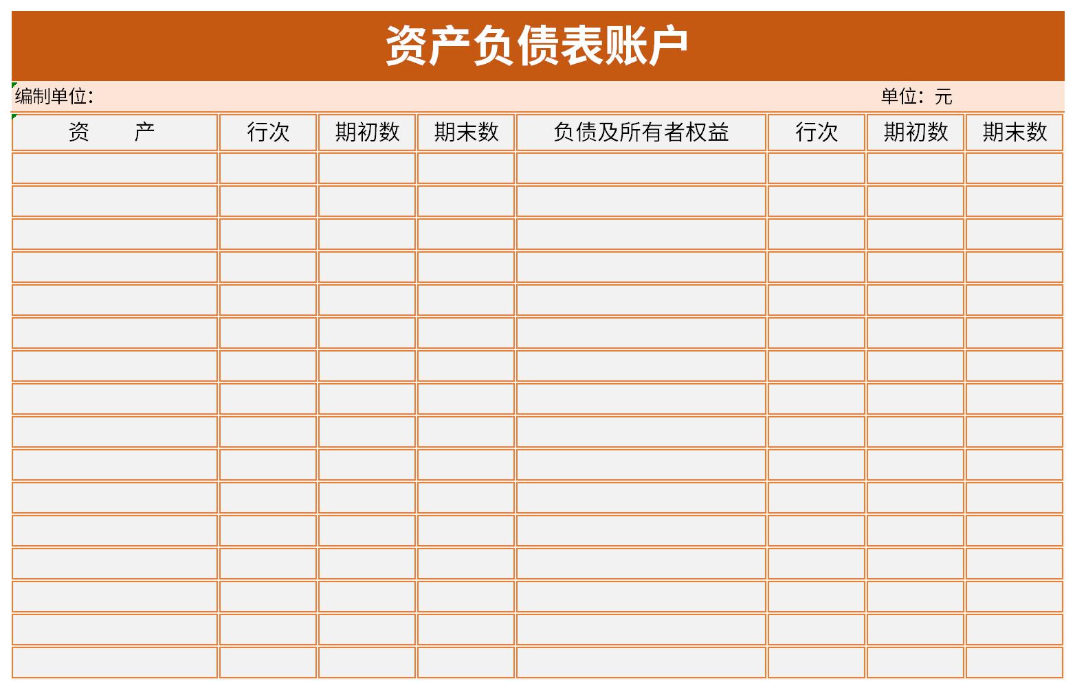 资产负债表账户截图