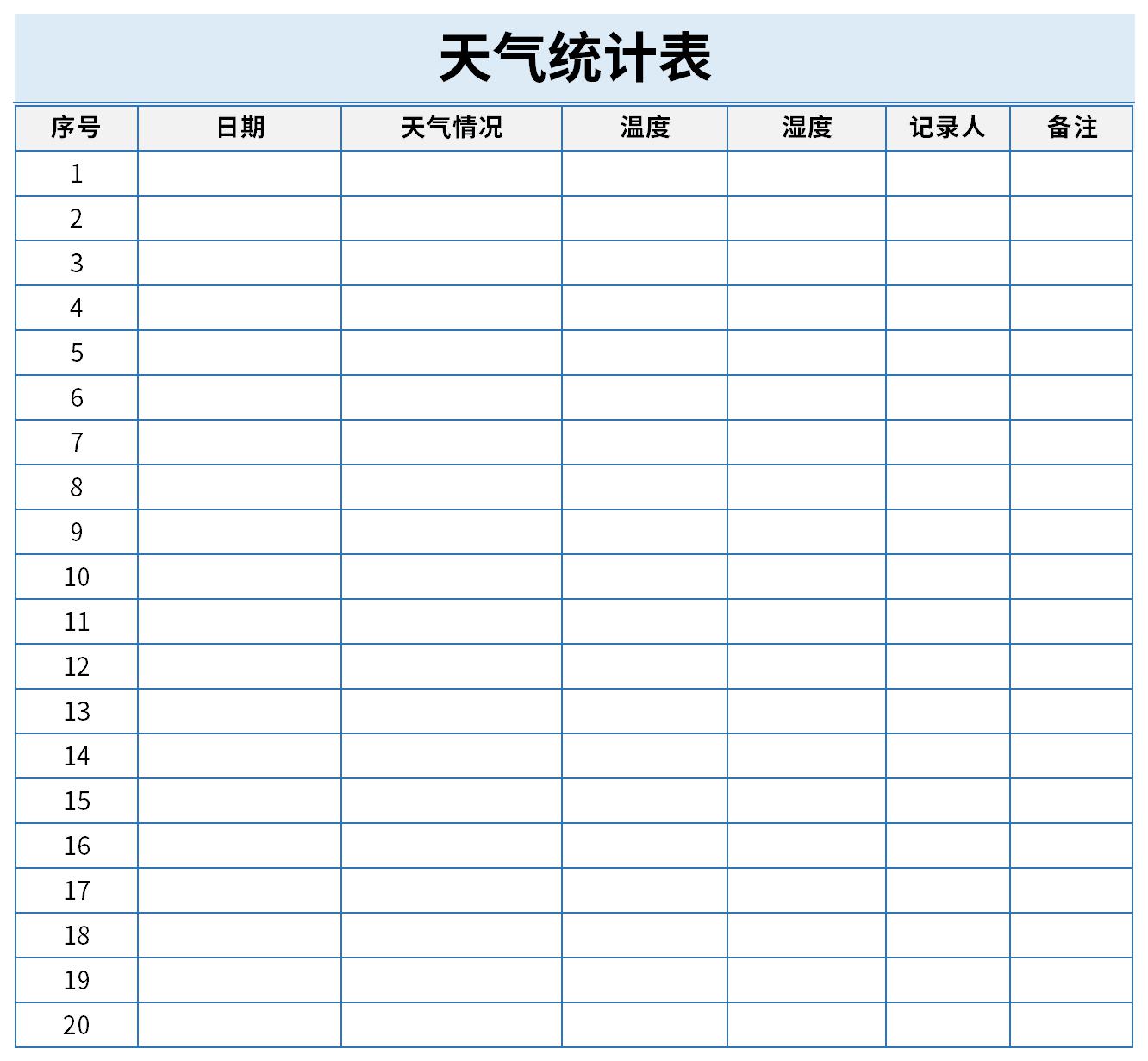 天气统计表截图