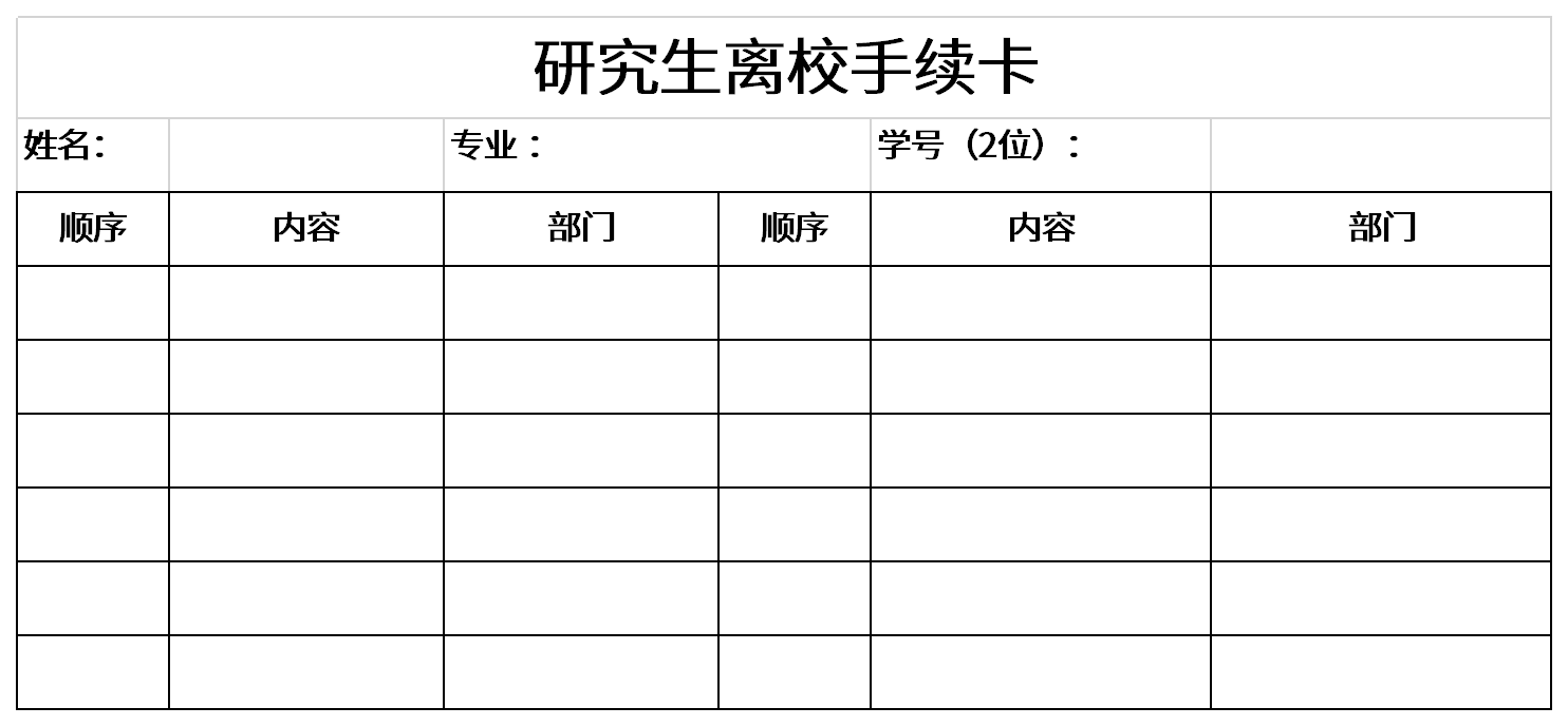 研究生离校手续卡截图