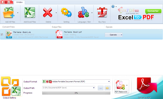 FoxPDF Excel to PDF Converter截图