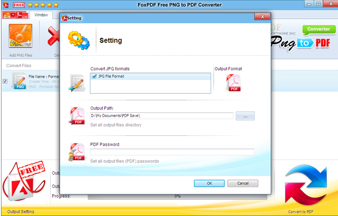 FoxPDF Free PNG to PDF Converter截图